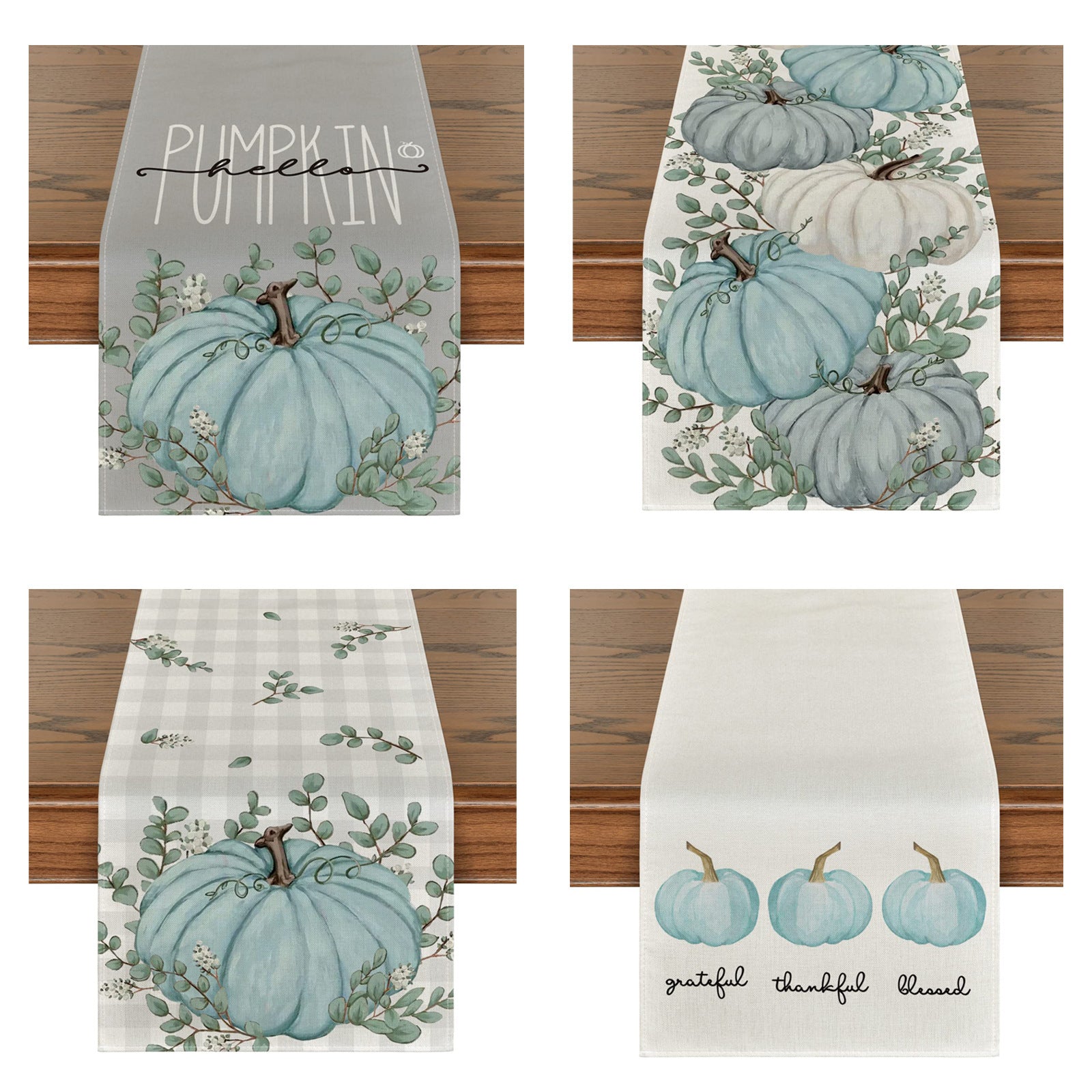 Pumpkin Harvest Linen-Blend Table Runner – additional product view 3