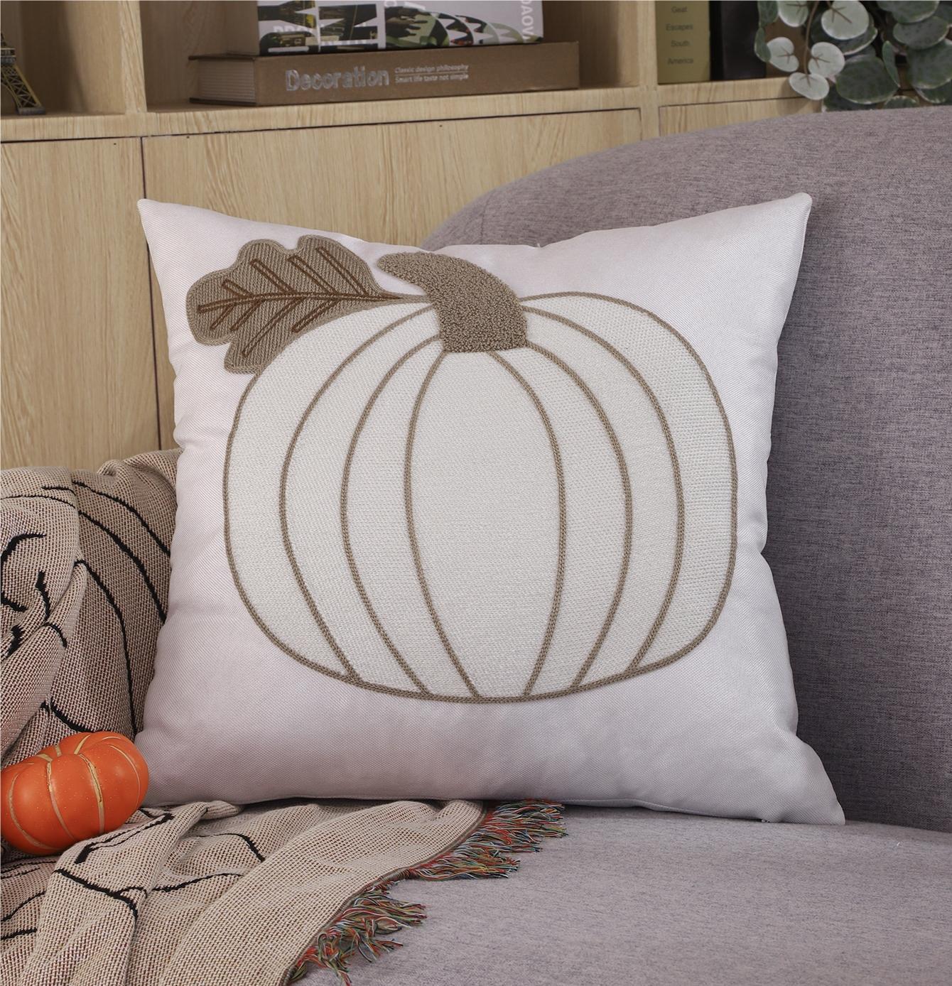 Embroidered Pumpkin Pillow Cover & Insert Options – additional product view 4