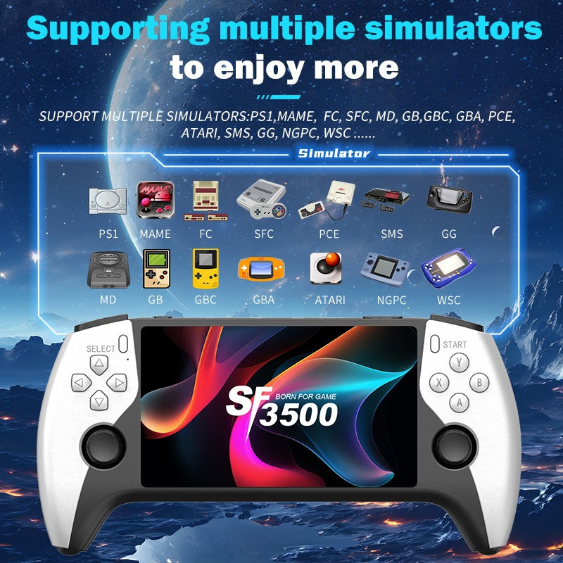 Retro handheld gaming console with multiple game-system support