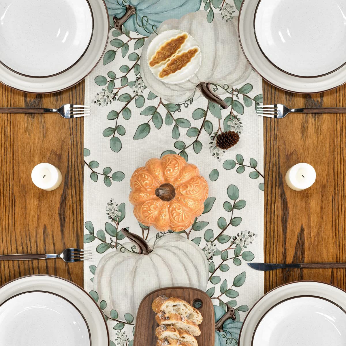 Pumpkin Harvest Linen-Blend Table Runner – additional product view 10
