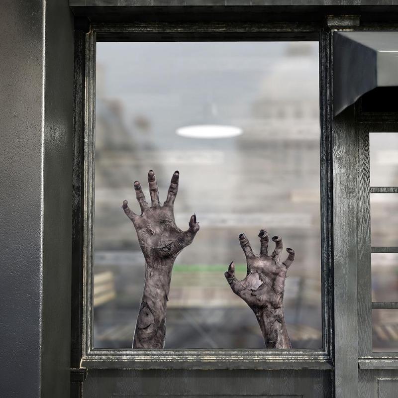 Ghost-hand Halloween window decal