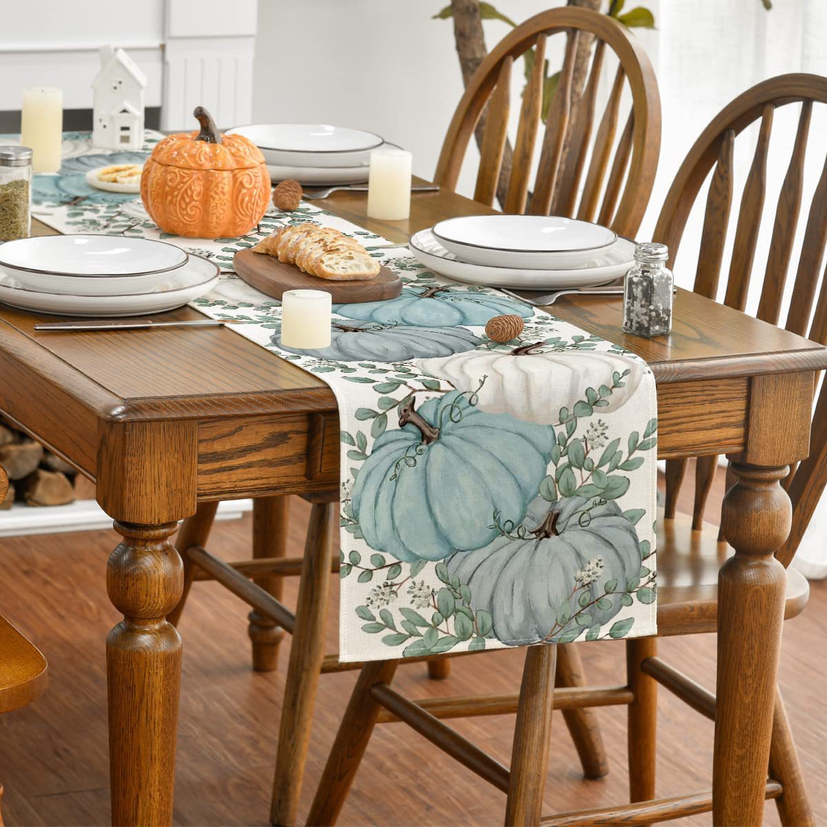 Pumpkin Harvest Linen-Blend Table Runner – additional product view 9